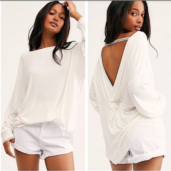Free People Tops - 4 @bosshog1FREE PEOPLE | Shimmy Shake Oversized Long Sleeve Top M410